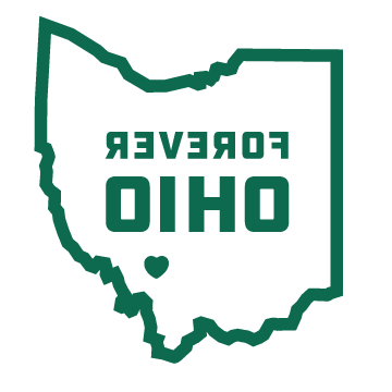 Forever Ohio text inside a shape of the state of Ohio